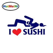 HotMeiNi 12*6cm Car-styling I Love Sushi Car Stickers Window Motorcycle Vinyl Decal Car Body Funny Sticker Black/Sliver