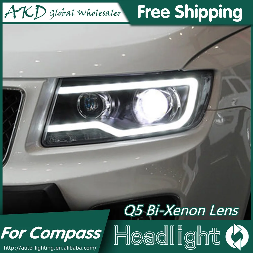 AKD Car Styling for Jeep Compass Headlights 2012 2015 Compass LED