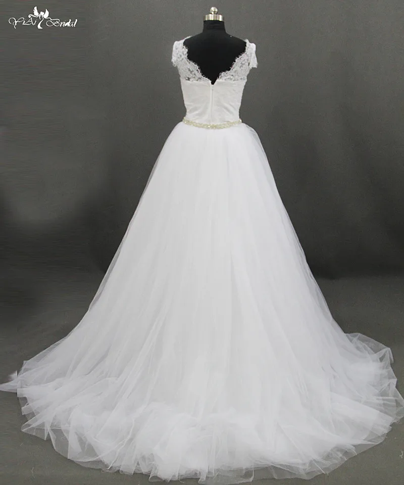 RSW820 рукав-крылышко Винтажный кружевной Съемный юбка свадебное платье со съемным шлейфом