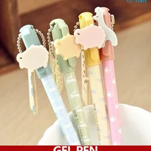 36 шт./партия Мультяшные животные каваи гелевая ручка с маленькой линейкой в качестве школьных канцелярских принадлежностей для детей, школьников
