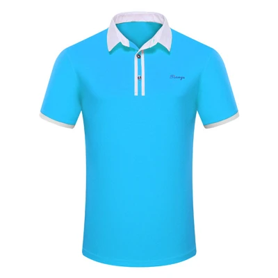 Мужские тренировочные рубашки для гольфа, дышащие топы с коротким рукавом, мужские рубашки с отложным воротником, топы Для Гольфа D0659 - Цвет: Синий