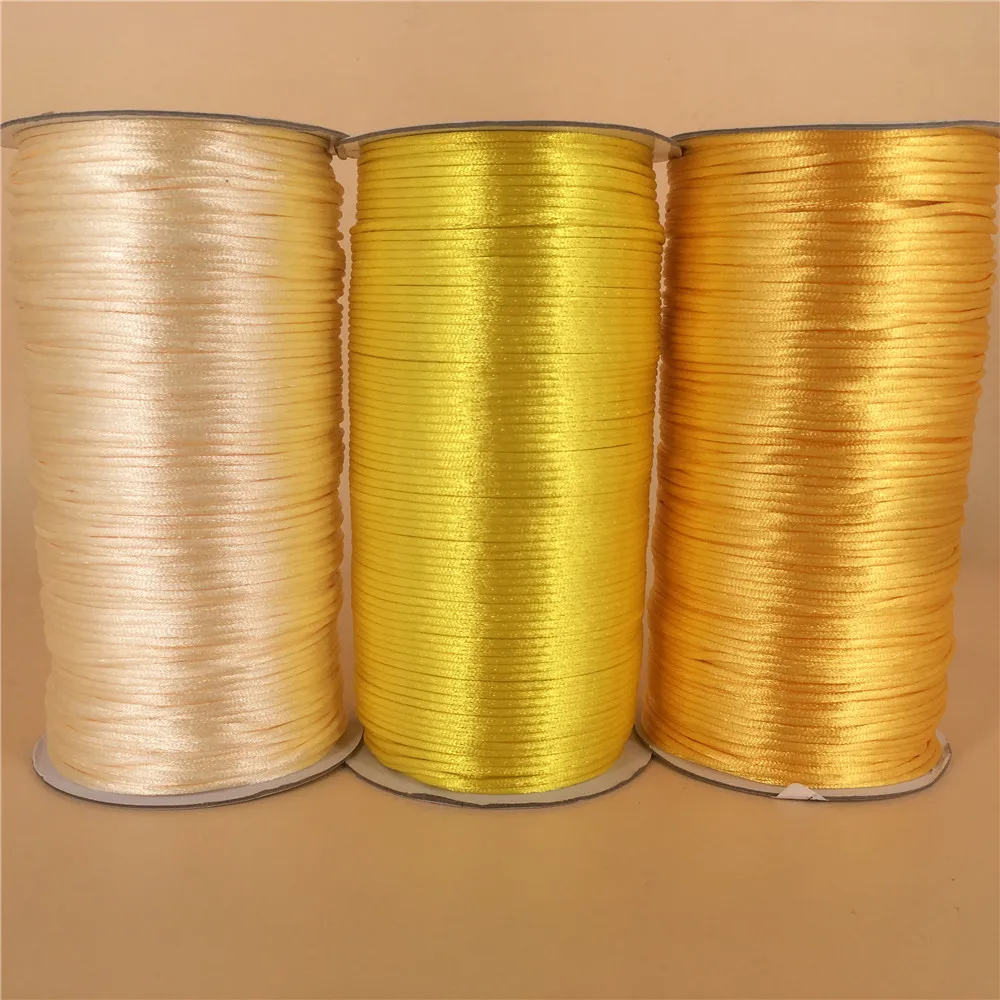 2mm X 20meters Chinese Knot Rattail Satin Cord For Braided String Jewelry Findings Beading Rope #R523