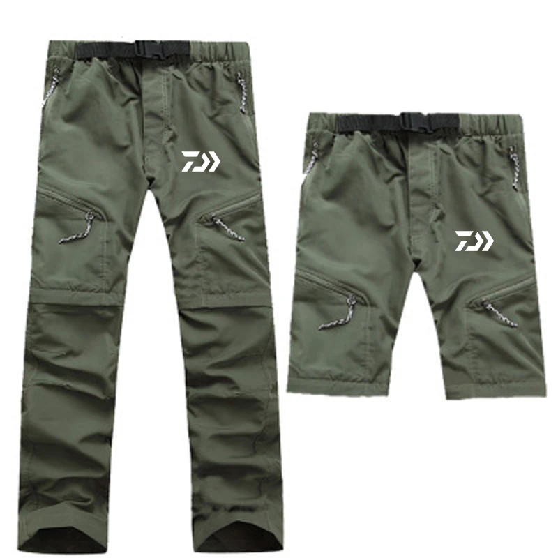 

New DAIWA Fishing Pants Outdoor Breathable Quick Dry Camping Hiking Fishing Clothing 2 Pieces Zipper Removable Fishing Pants