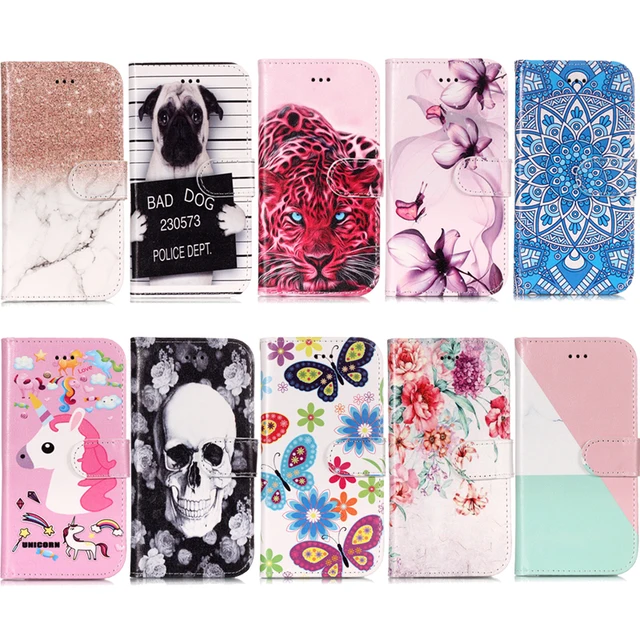 Cheap Luxury Painting Phone Leather Flip Wallet Soft Silicone Case Cover Shell Coque Funda for xiaomi Redmi 4X 5A 5Plus Note 5 Pro