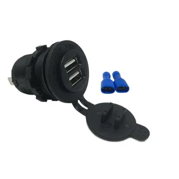 

12V 5V Outlet 2.1A Dual 2 USB Port Charger Cigarette Lighter Socket Splitter For Car Auto Motorcycle Truck Boat Marine New
