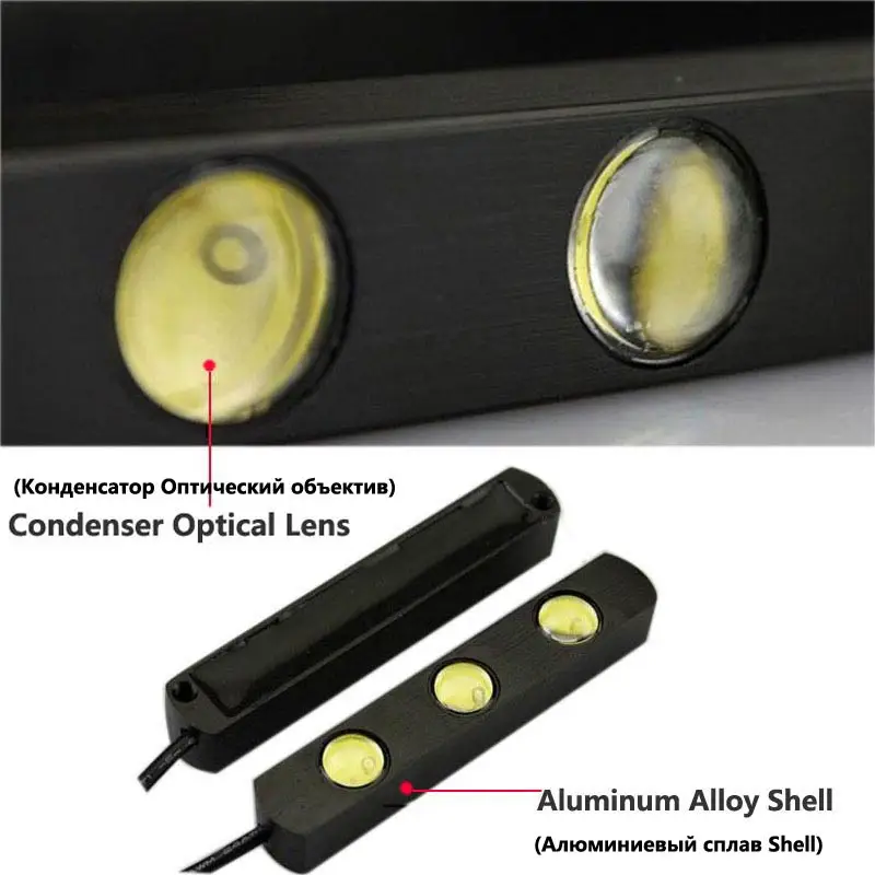  4   2PSC 3 4 5 6 LEDs High Power Eagle Eye Day Light Car DRL Waterproof Daytime Running Lights With Lens 12V LED Head Lamp for Cars