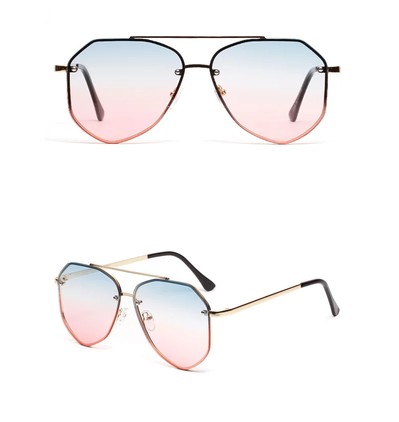 Мужские солнцезащитные очки Peekaboo с плоским верхом, Женская металлическая оправа, лето, женские солнцезащитные очки с прозрачными линзами для мужчин, uv400, синий, розовый, фиолетовый