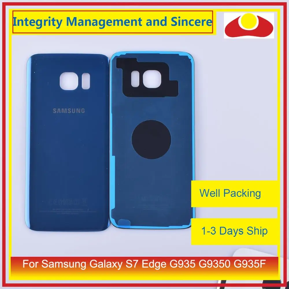 Оригинал для Samsung Galaxy S7 Edge G935 G9350 G935F SM корпус батарейный отсек Задняя стеклянная