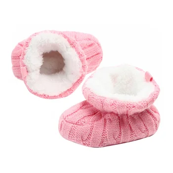 

Baby Boots Winter Newborn Girls Shoes Warm Solid Knitted infant Boots Indoor Baby Shoes For Girl 0-12M new