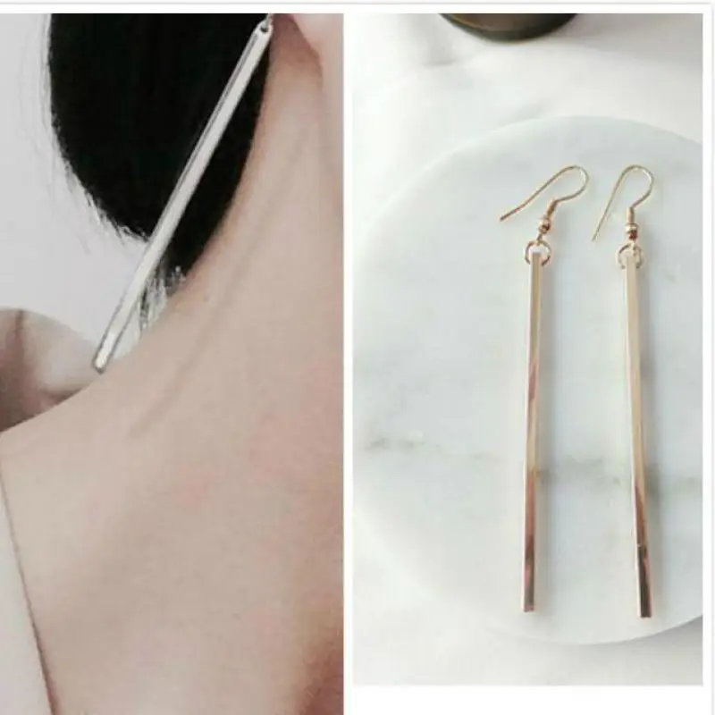 Новые корейские серьги модные ювелирные изделия длинные универсальные простые