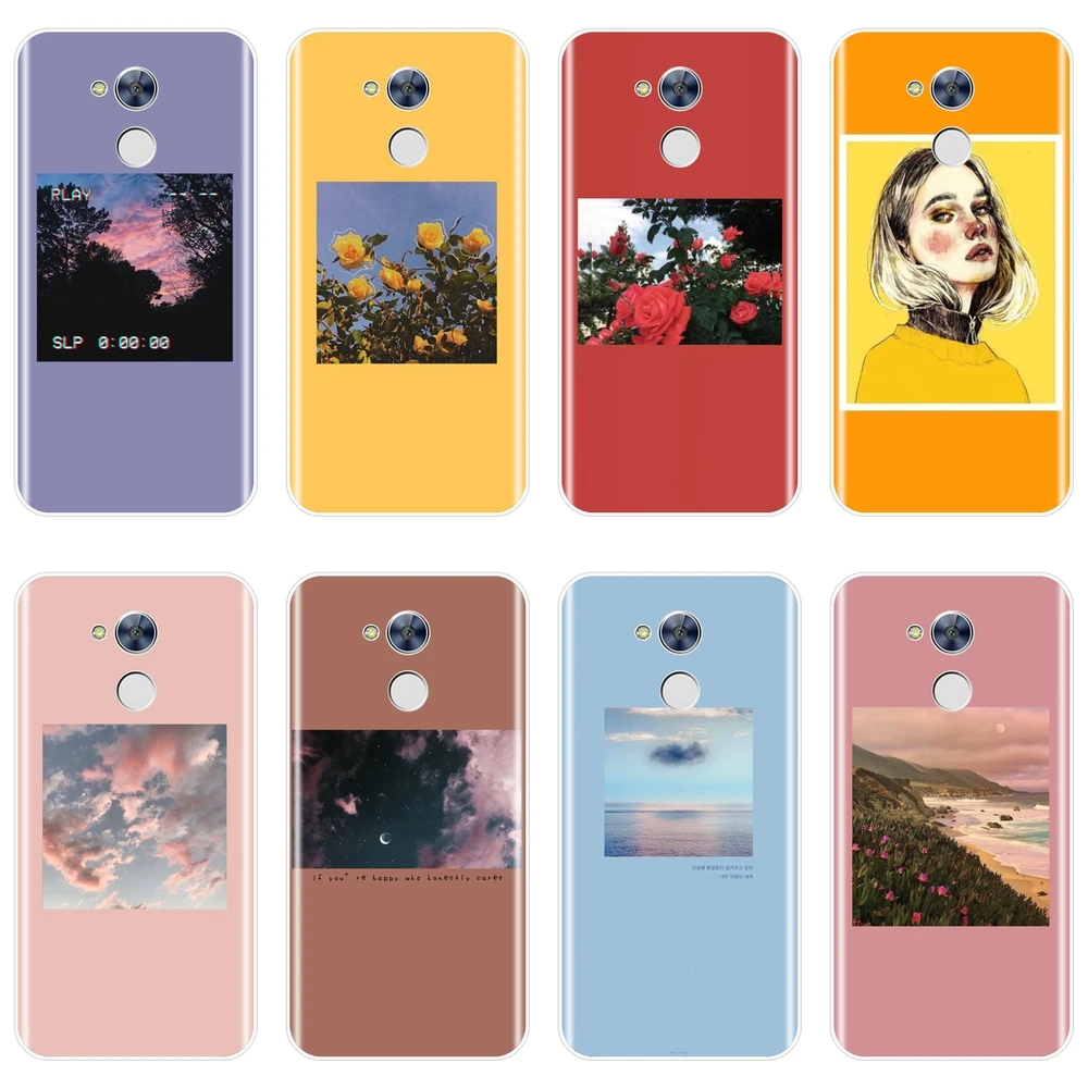 Мягкий силиконовый чехол для телефона Huawei Honor 4C 5C 6A 6C Pro Желтый Цветочный 6 5A 4X 5X