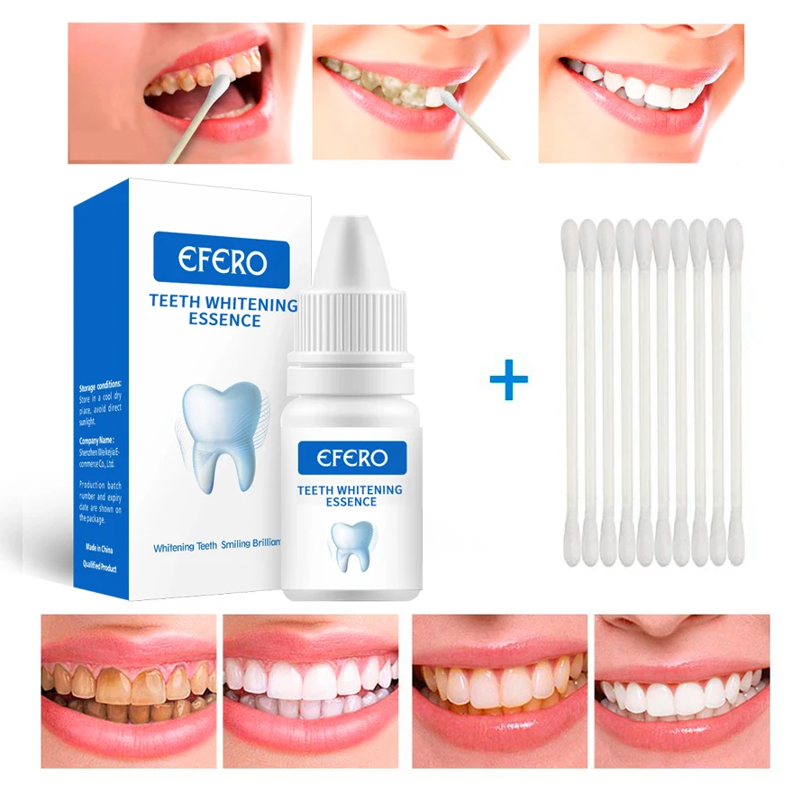 1 шт. EFERO отбеливающая Сыворотка для зубов Гигиена полости рта эссенция эффективное удаление пятен чистка зубов эссенция отбеливание Стоматологические продукты