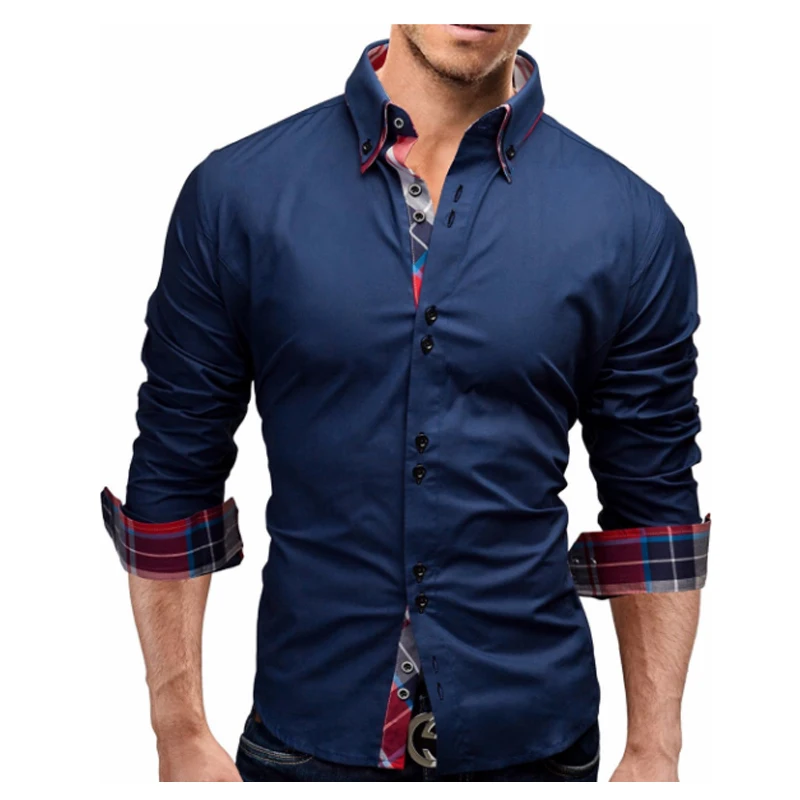 الرجال قميص 2018 ربيع جديد العلامة التجارية للرجال يتأهل اللباس قميص الذكور طويلة الأكمام عارضة قميص camisa الغمد xxxl c03