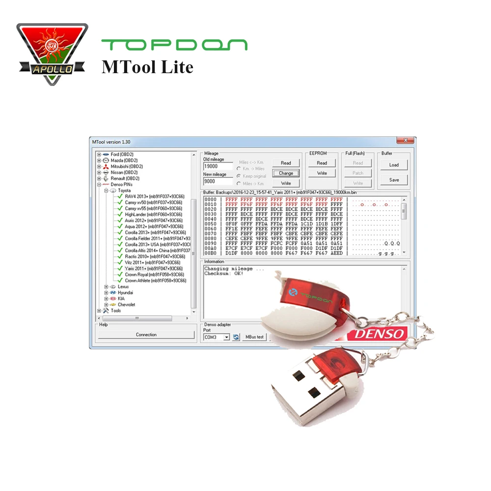 

MTool V1.40 Mileage Programmer Use to Adjust the Mileage Change of Cars ODB M-BUS Car Mileage Correction Tool