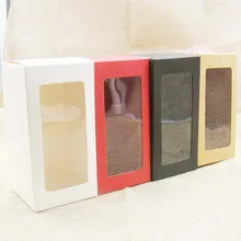6*6*12 см 4 цвета белый/черный/крафт/красный бумажная оконная коробка пользовательские подарочные коробки конфеты/Торт/мыло/печенье/кекс дисплей упаковочная коробка