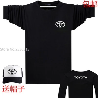 

men and women spring and autumn long-sleeved Toyota T-shirt clothes include baseball cap hats S~XXXL size