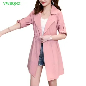 

Women Casual Windbreaker coat Spring Autumn New Korean Loose Cardigan Women's Pink Double-breasted Plus size Trench Coats A361