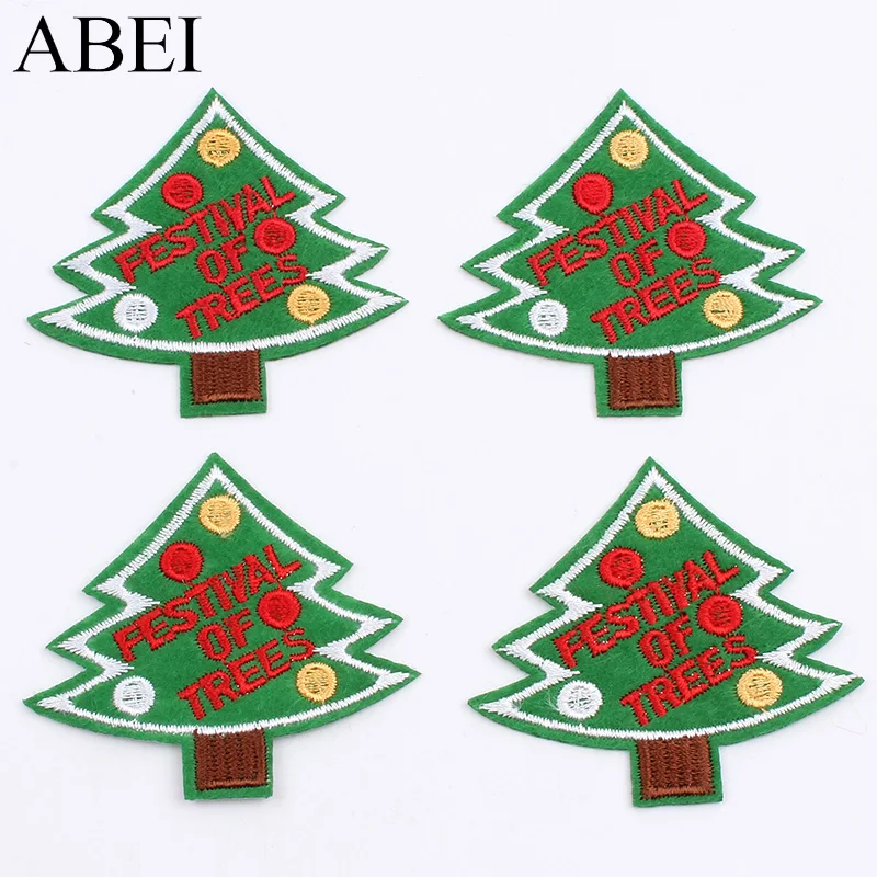 Buy 10pcs/lot Embroidered Christmas Tree Patch Iron On
