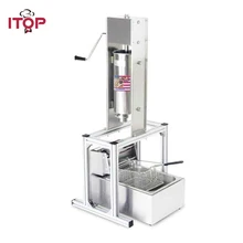 ITOP Heavy Duty 5L Manual Spanish Churros Machine Maker Stainless Steel With 6L Electric 220V Deep Fryer Churro Maker Filler ITOP Heavy Duty 5L Manual Spanish Churros Machine Maker Stainless Steel With 6L Electric 220V Deep Fryer Churro Maker Filler