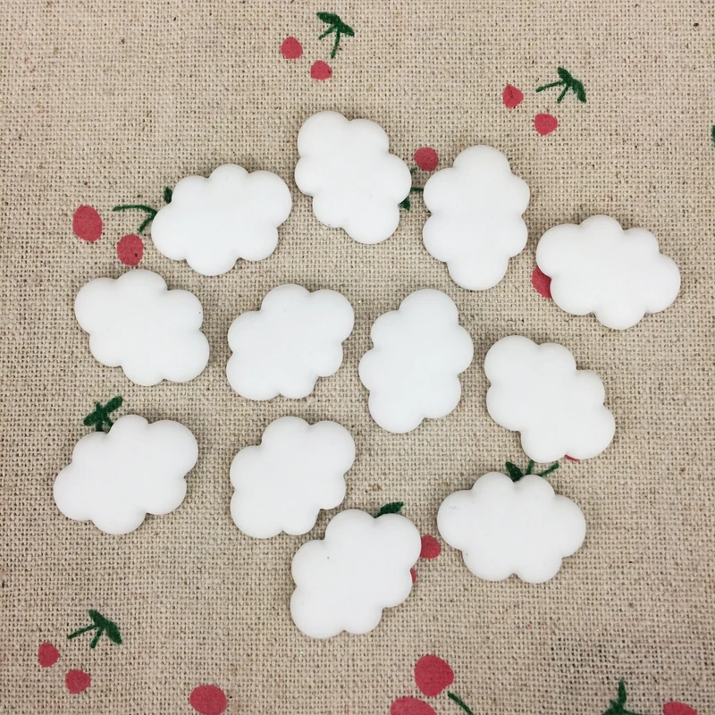 10 шт. глина плоская спина кабошон Kawaii DIY Глина Ремесло Украшение белое облако