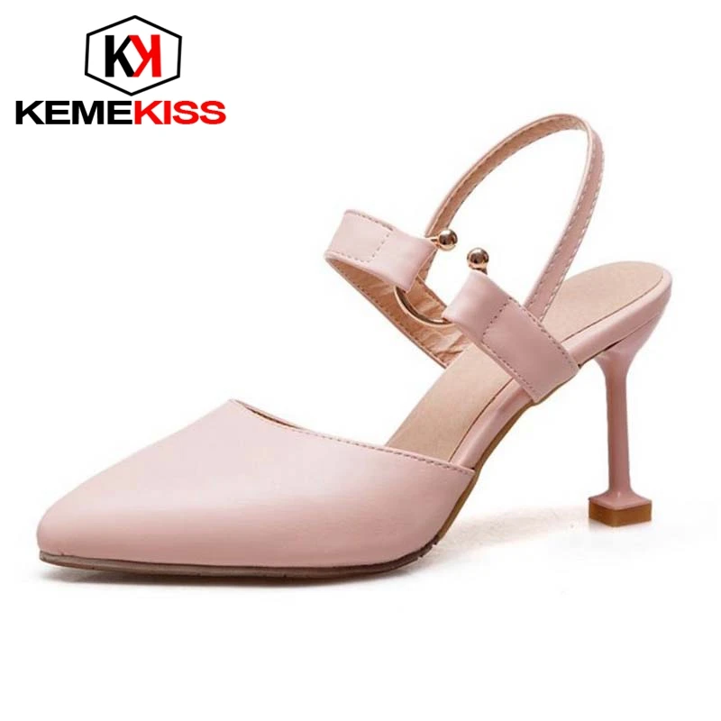 KemeKiss 4 Colors Size 33 43 Office Lady High Heel Sandals Metal