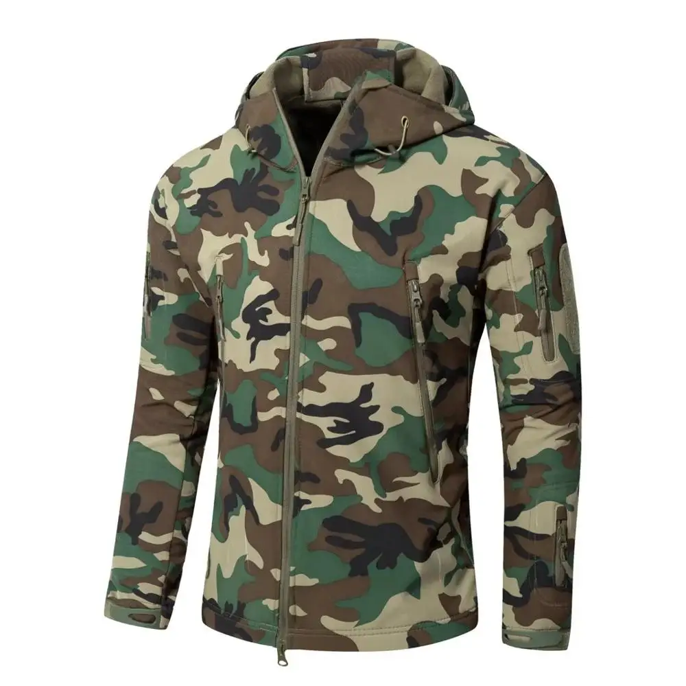 Армейская камуфляжная куртка зимняя теплая водонепроницаемая ветровка куртка армейская куртка мужские охотничьи куртки - Цвет: woodland camo