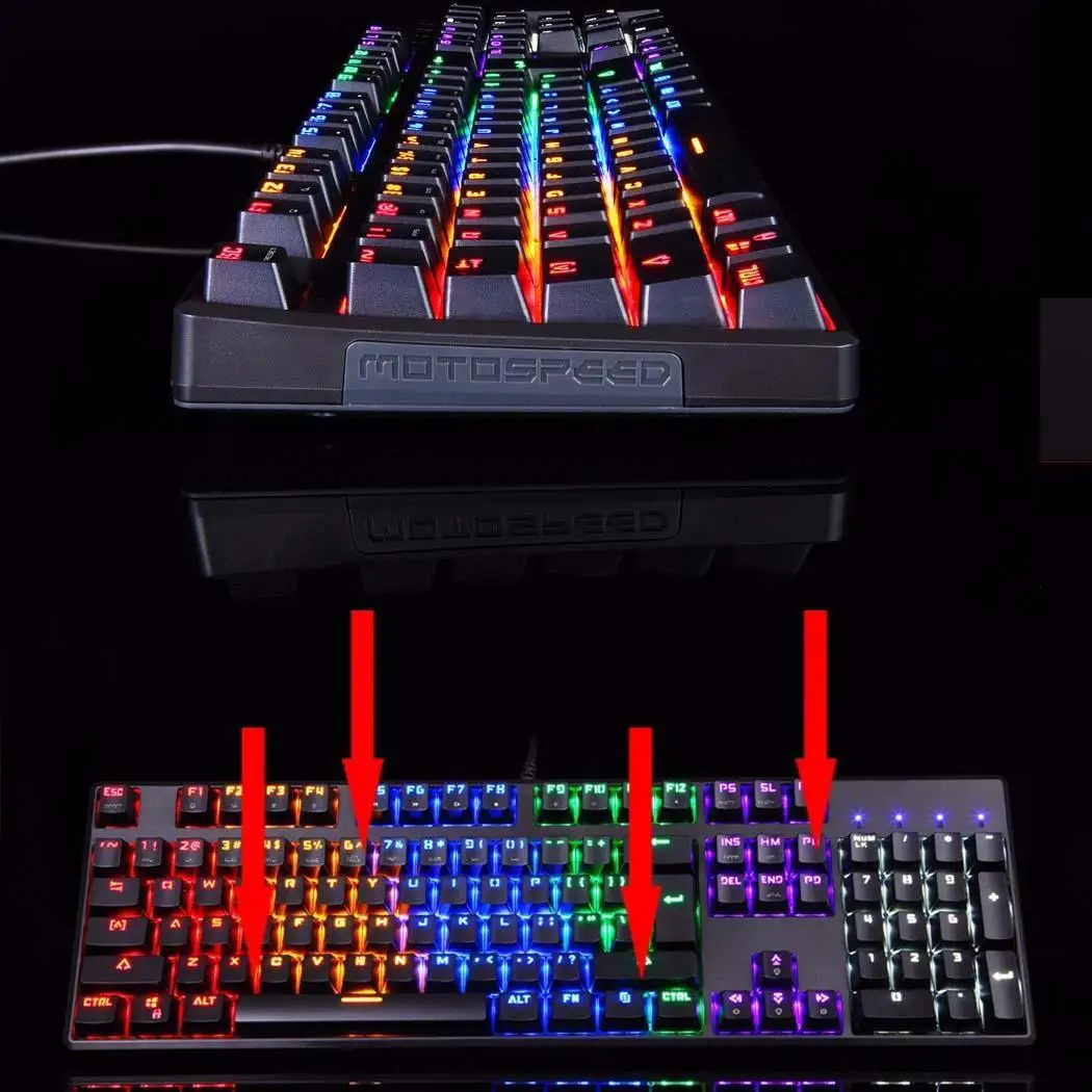Смешанная цветная механическая клавиатура RGB подсветка девять видов светового