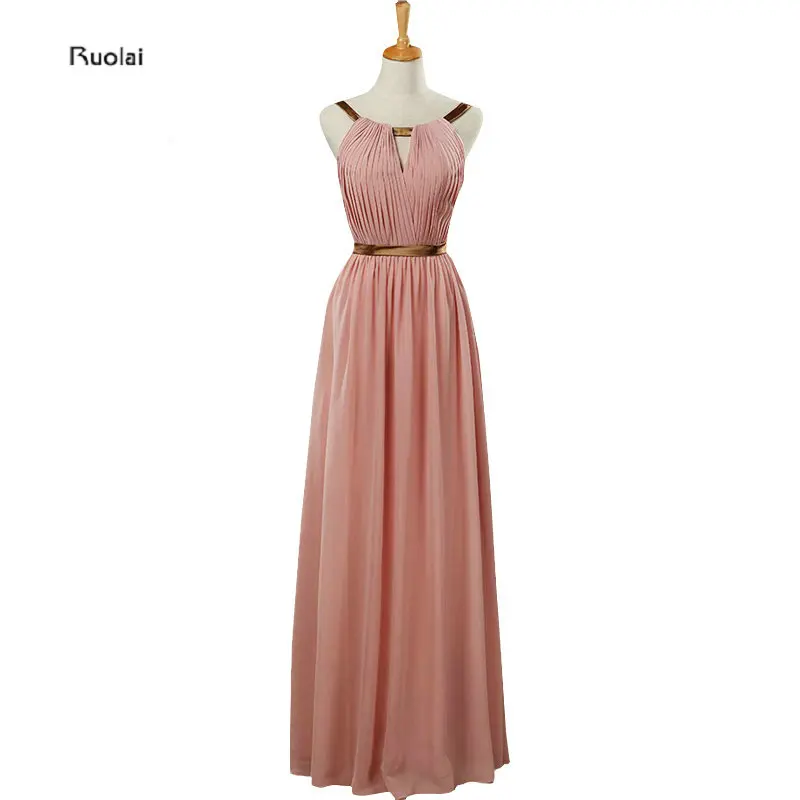 Rose Pink Custom Made Chiffon Scoop A Line Sexy Open Back Long Bridesmaid Dresses Maid Of Honor Dress For Party Rose Pink Custom Made Chiffon Scoop A Line Sexy Open Back Long Bridesmaid Dresses Maid Of Honor Dress For Party