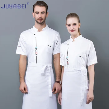 

Comfortable Breathable Short Sleeve Chef Work Jacket Summer Unisex Sushi Coffee Shop Hotel Canteen Haircut Food Service Tops