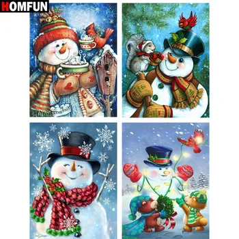 

HOMFUN Full Square/Round Drill 5D DIY Diamond Painting "Christmas snowman" 3D Embroidery Cross Stitch 5D Home Decor Gift