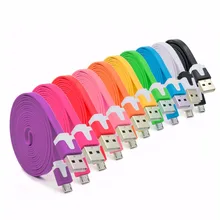 200 шт./лот 1м 2м микро USB плоский лентовидный кабель для Зарядное устройство Кабельный Шнур для Samsung Galaxy S6 S4 S3 для iphone Зарядное устройство наборы аксессуаров для телефонов