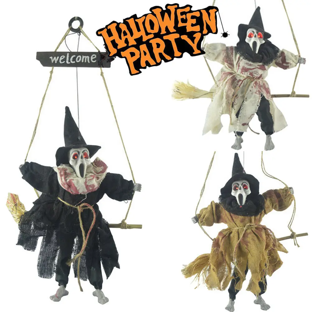

New Novelty Halloween Props Hanging Skeleton Ghost Scary Haunted House Bar Party Decor Gifts