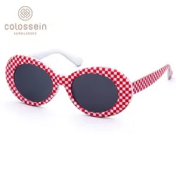 COLOSSEIN солнцезащитные очки женская мода женские солнцезащитные очки для уличные очки UV400 очки - Цвет линз: Red Plaid