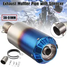 38 51mm Universal Motorcycle Stainless Steel Exhaust Muffler Pipe with Silencer Kit For Dirt Street Bike