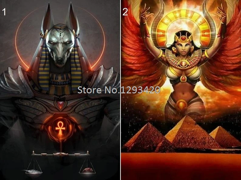 3D Алмазная живопись Anubis Isis египетские боги 5D DIY Алмазная мозаика набор полный квадратный полимерный сверло детский подарок