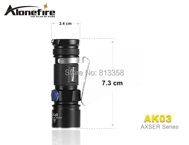 AloneFire классический AK03 AXSER серии CREE XM-L2 светодиодный 3 режима Легкий Мини светодиодный фонарик факел