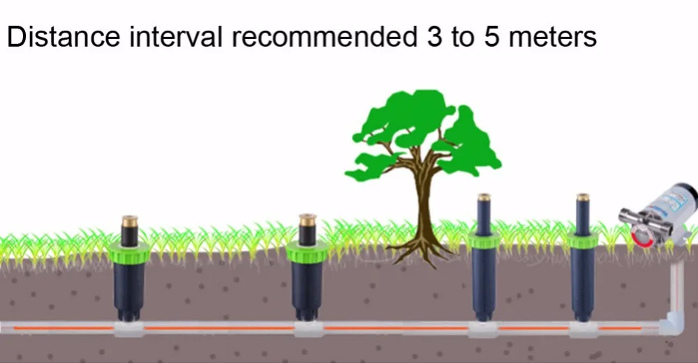 10 шт. 1/2 дюйма Внутренняя резьба 90 180 360 градусов всплывающие спринклеры для полива газонов приводной спринклер Садовые принадлежности для полива