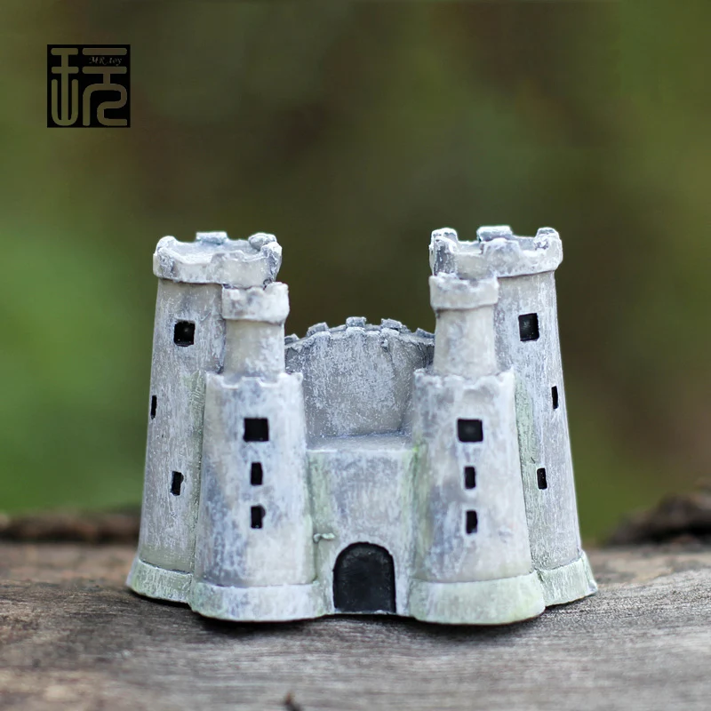 Kopen Leuke Resin Model Steen Kasteel Beeldjes Huis Mini Fairy Tuin Miniaturen Micro Landschap Decoraties Terrarium Accessoires