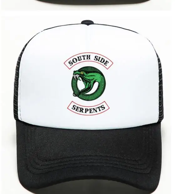Новые летние ривердейл Тупоголовым шляпа "South Side serpents" унисекс Арчи бейсбольную кепку Кепки