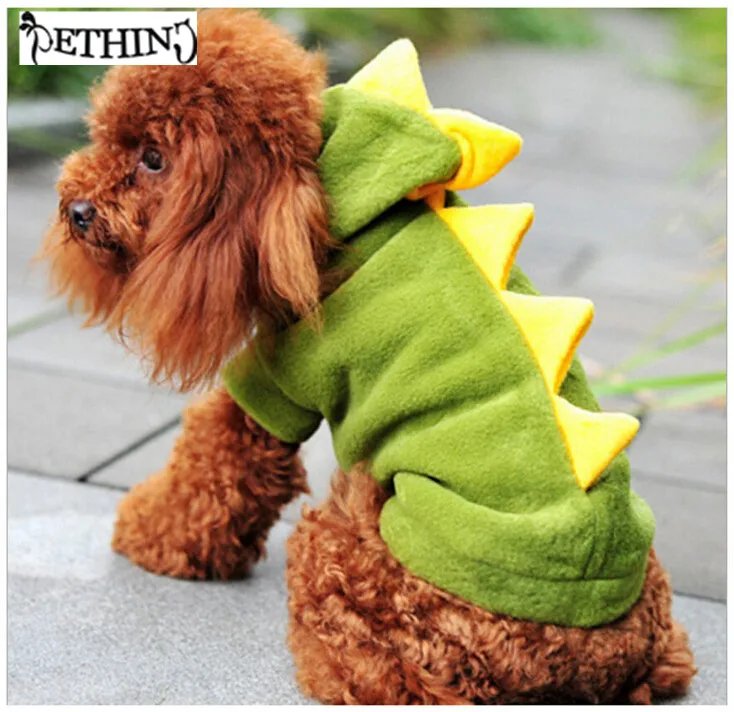 

Interesting Pet Dogs costume Puppy Cat Cute Dinosaur Pretty Hoodie Costumes puppy costume funny dragon dog costume XS-XL