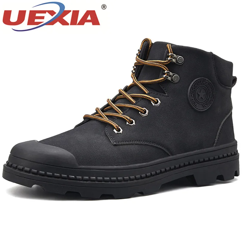 

UEXIA 2019 New Men Boots Fashion Men Ankle Boots Winter Men Motorcycle Boots Male Oxfords Shoes Microfiber Men Martin Boots