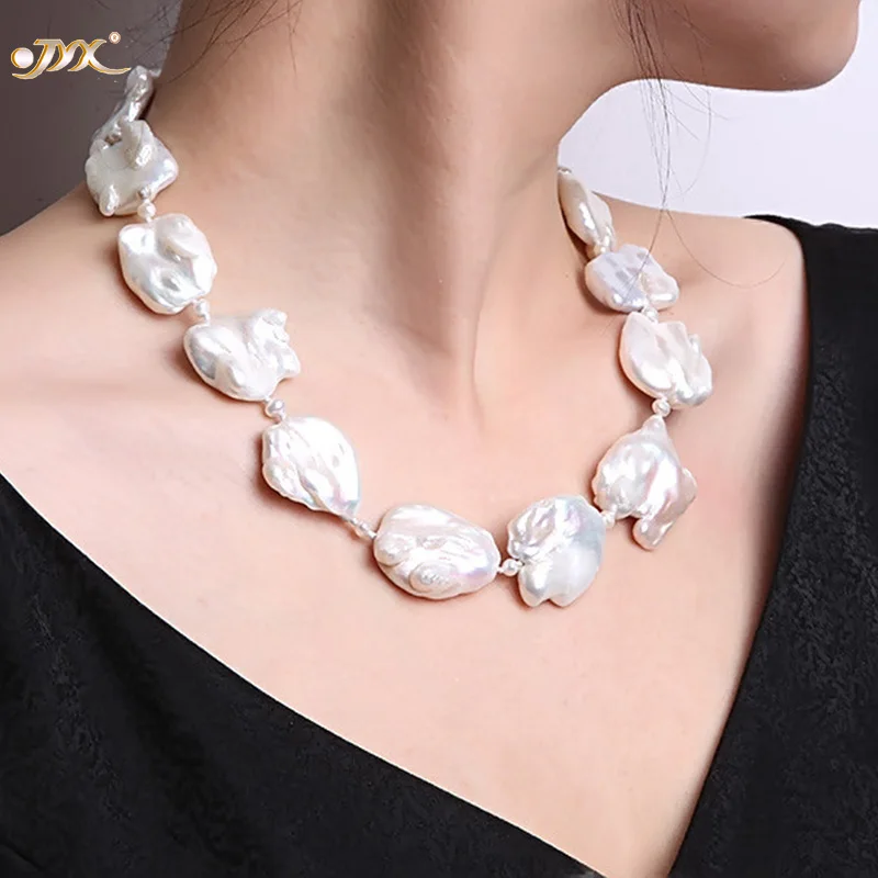 JYX изящное белое жемчужное ожерелье в стиле барокко с пресноводным культивированным жемчугом, вечерние ювелирные украшения, подарок AAA 16-20 дюймов, распродажа 328, жемчужное ожерелье