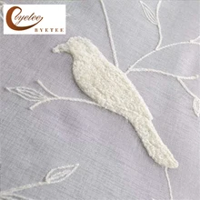ФОТО {byetee} fashion white birds embroidered living room window curtain door tulle/gauze/voile new design curtains