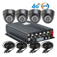Free Shipping CCTV Security 4CH Car DVR Kit 4G GPS G-sensor Mobile DVR Real-time Remote PC Phone Monitor + 4pcs Indoor Cameras