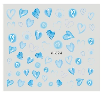 

Nail Sticker Water Tranfer Decals Nails Art Slider Tattoo Romantic Bule Love Heart Designs Decoration Manicure Foil Wraps