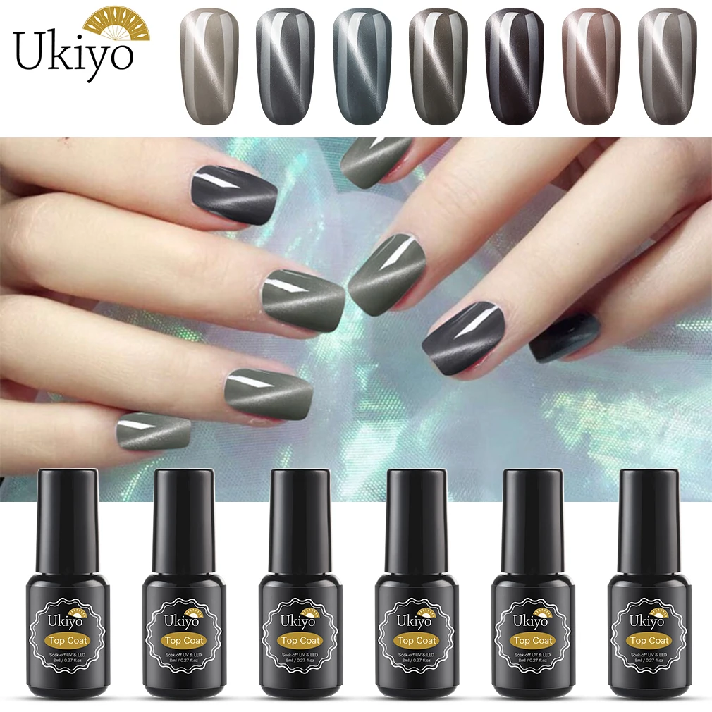 

Ukiyo 8ml Gel Varnish Grey Cat Eye Gel Nail Polish Magnet Hybrid Varnish Enamel Lacquer Vernis Semi Permanant UV Gel Nail Polish