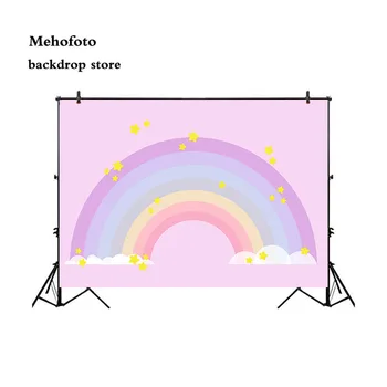 

Vinyl pink wall Rainbow Backdrops Photography Newborn Backgrounds for Photo Shoot Studio Children Birthday Party Props