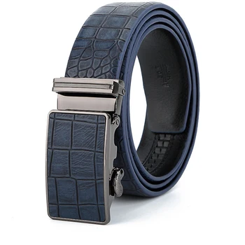 

High quality crocodile men's casual belt, automatic buckle fashion business belt, Korean version of the versatile simple belt
