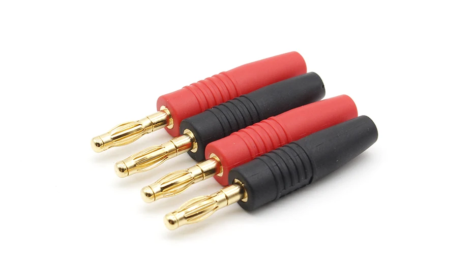 Spine Banana Altoparlanti 4mm - Connettori Oro 24K, 2 Coppie Rosso/Nero - Foto 5