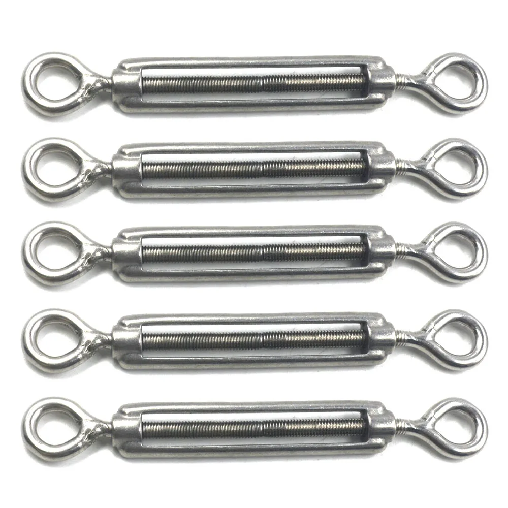 

5PCS M5 Stainless Steel 304 Magnetic Eye/ Eye Hook Turnbuckle Suitable For tighten taut rope and regulate the elastic effect